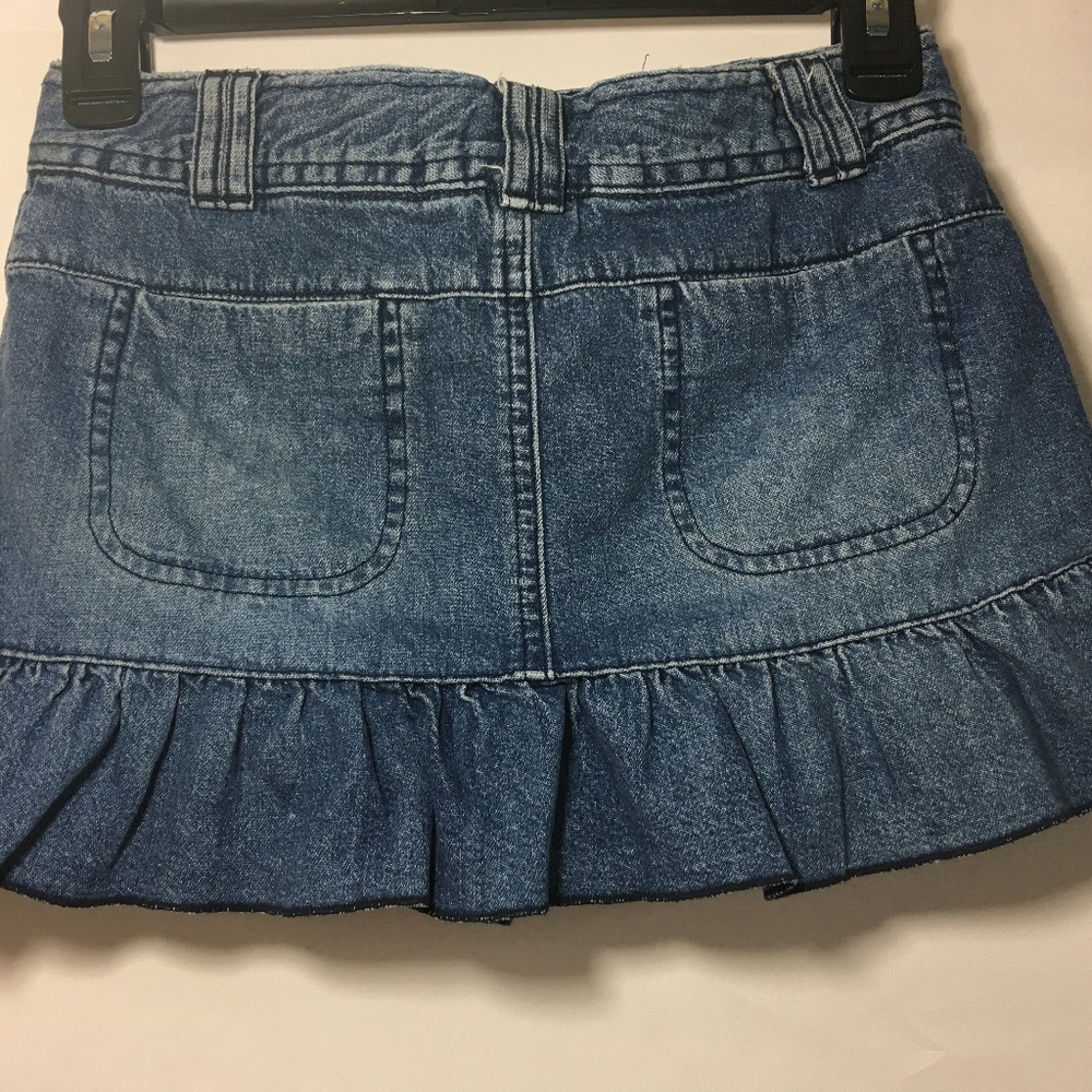 Cherokee Denim Ruffled Skirt w Denim Shorts 7/8 M - Picture 2 of 5